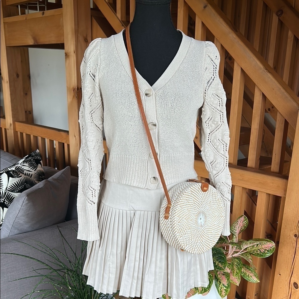 Moon & Madison Cream Cable Knit Cardigan - Picture 9 of 9